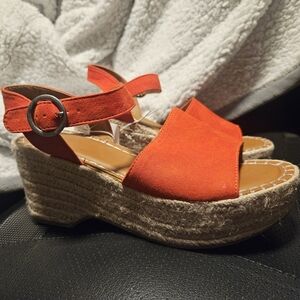 Universal Thread Orange Espadrille Wedges